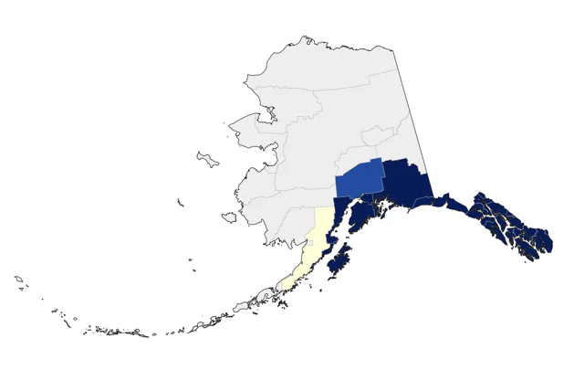 American Crow county map