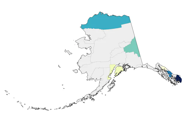 American Goldfinch county map