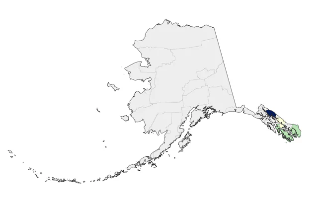 American White Pelican county map