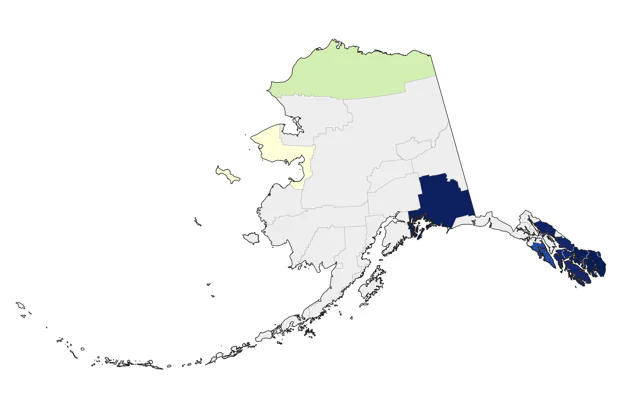 Band-tailed Pigeon county map