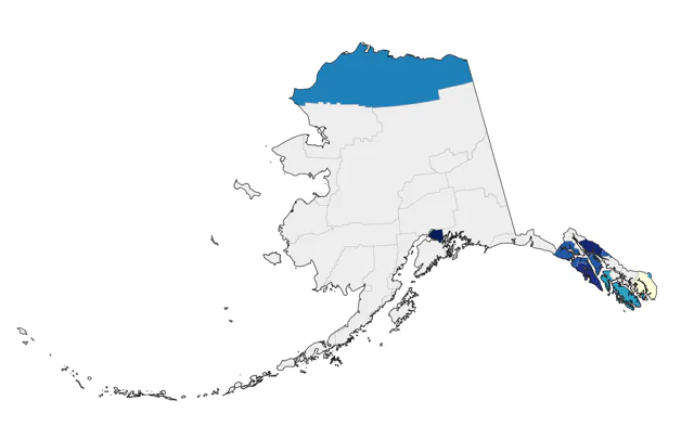 Black-and-white Warbler county map