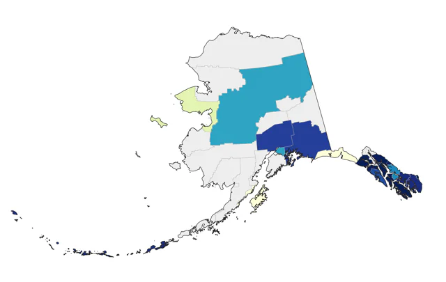 Black-headed Grosbeak county map