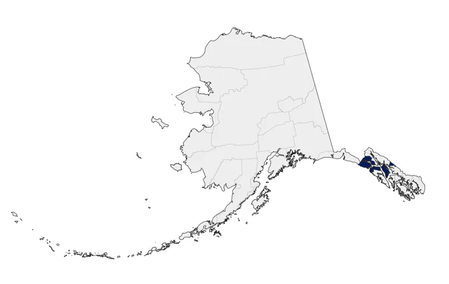 Black-throated Green Warbler county map