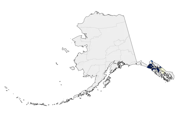 Blue Grosbeak county map