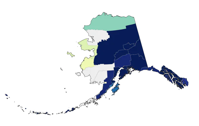 Blue-winged Teal county map
