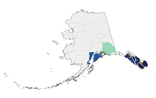 Brandt's Cormorant county map