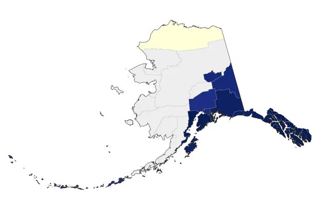 Cedar Waxwing county map