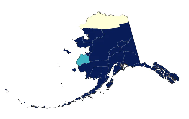 Common Goldeneye county map