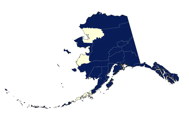 Common Merganser county map