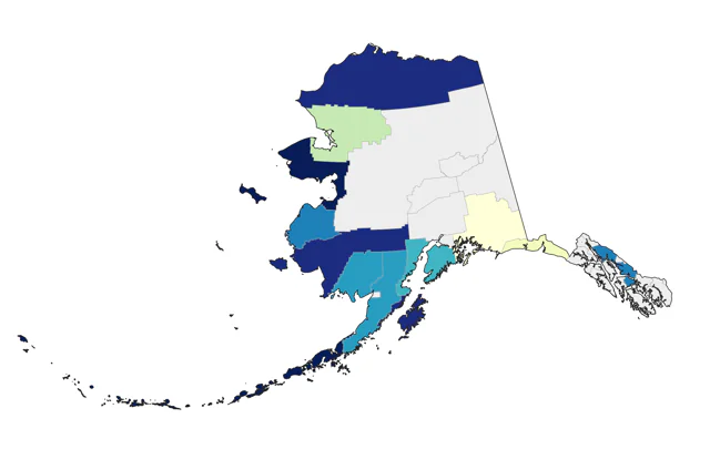Crested Auklet county map
