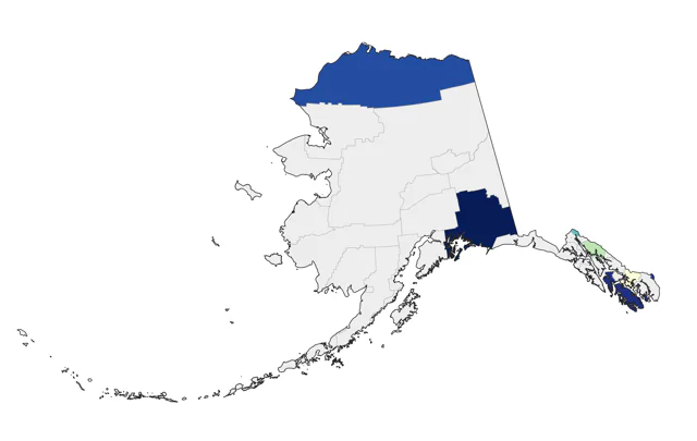 Dusky Flycatcher county map