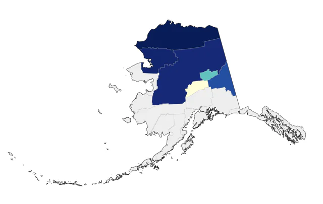 Gray-headed Chickadee county map
