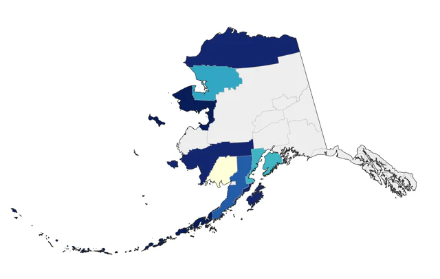 Least Auklet county map