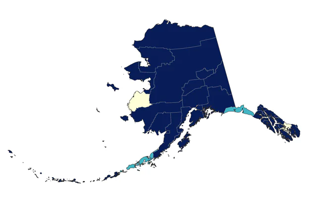Lesser Scaup county map