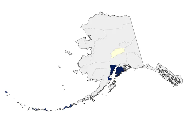 Long-billed Murrelet county map