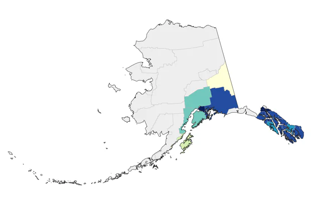 Pied-billed Grebe county map