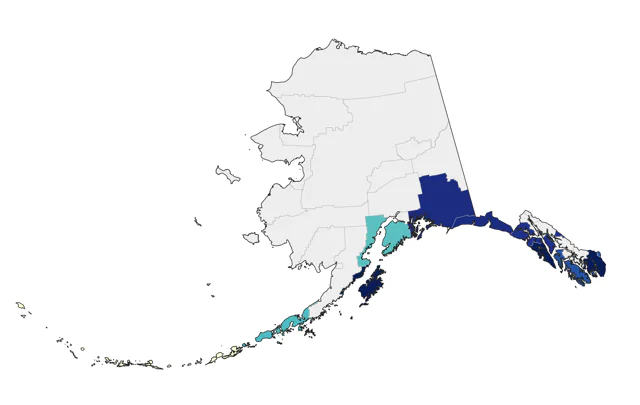 Pink-footed Shearwater county map