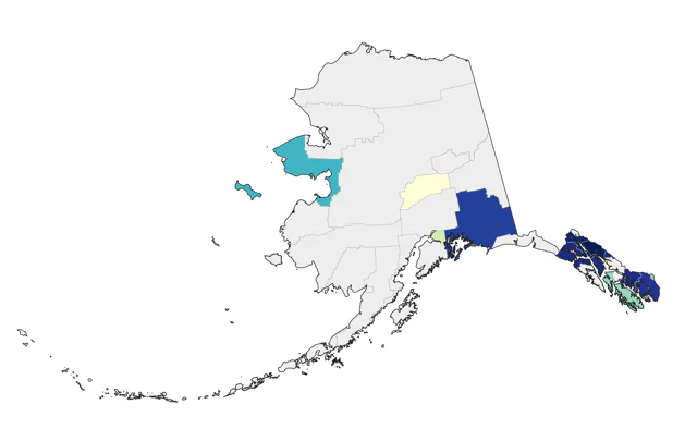 Red-eyed Vireo county map