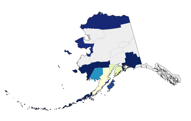Red-legged Kittiwake county map