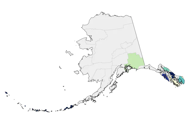 Rose-breasted Grosbeak county map