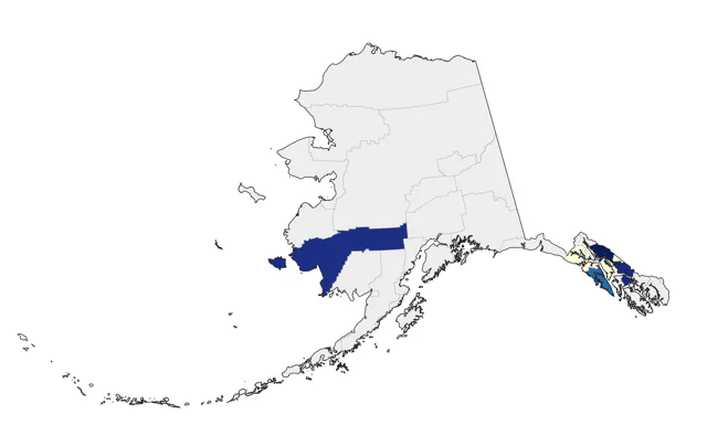 Scissor-tailed Flycatcher county map