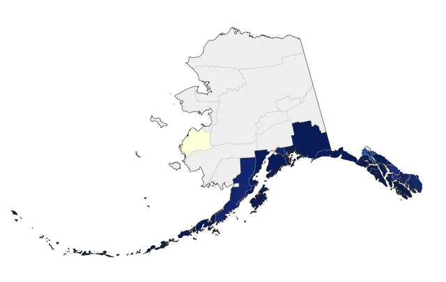 Sooty Shearwater county map