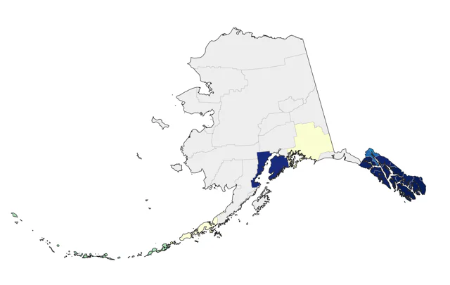 Western Grebe county map