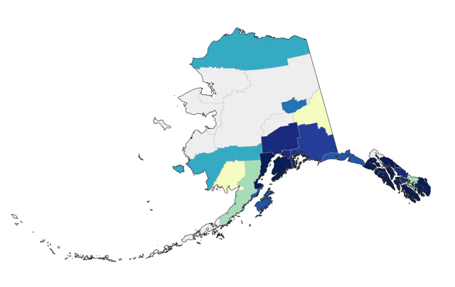 White-throated Sparrow county map