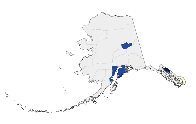 Yellow-billed Cuckoo county map