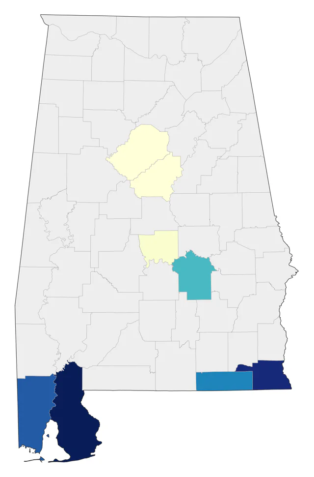 Allen's Hummingbird county map
