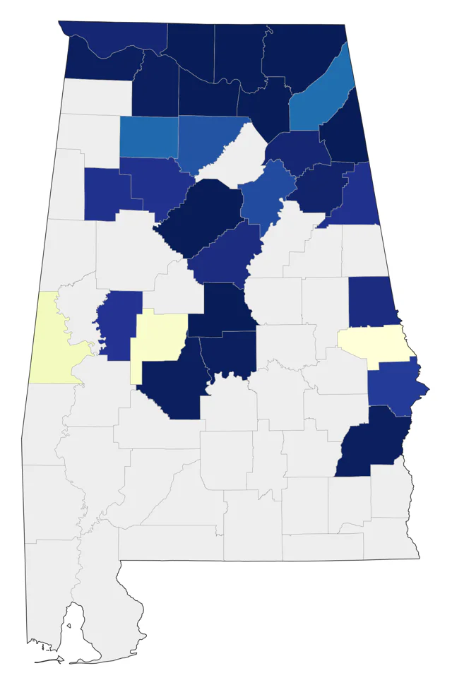 American Black Duck county map