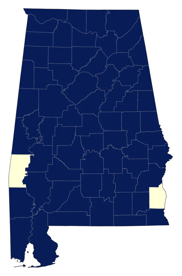 American Goldfinch county map