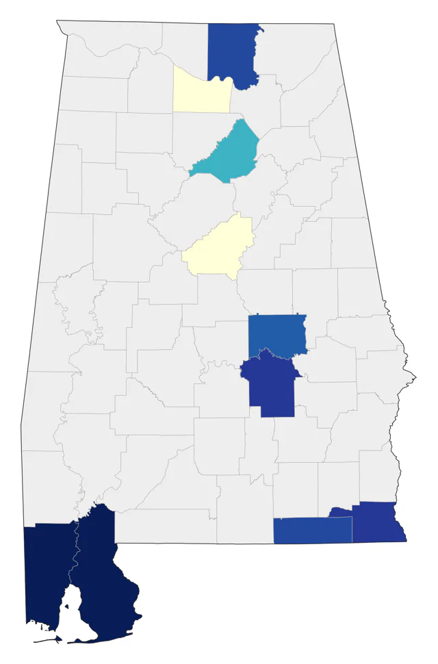Black-chinned Hummingbird county map