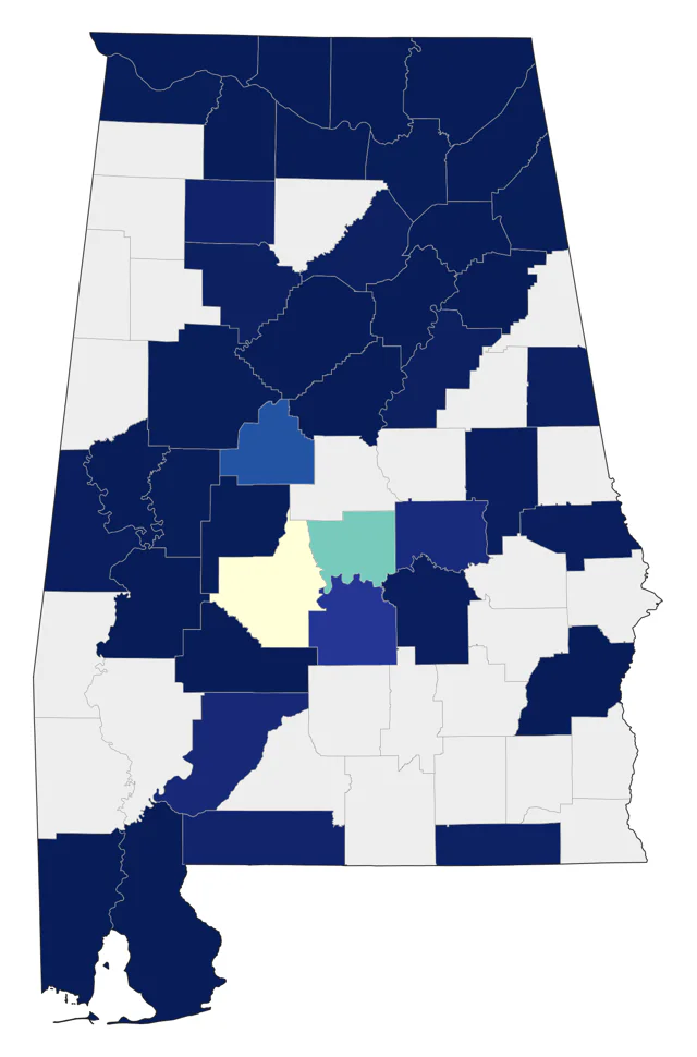 Black-crowned Night Heron county map