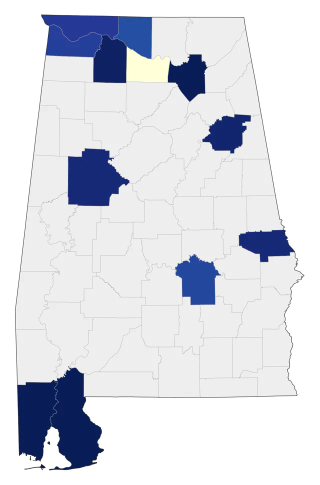 Black Scoter county map