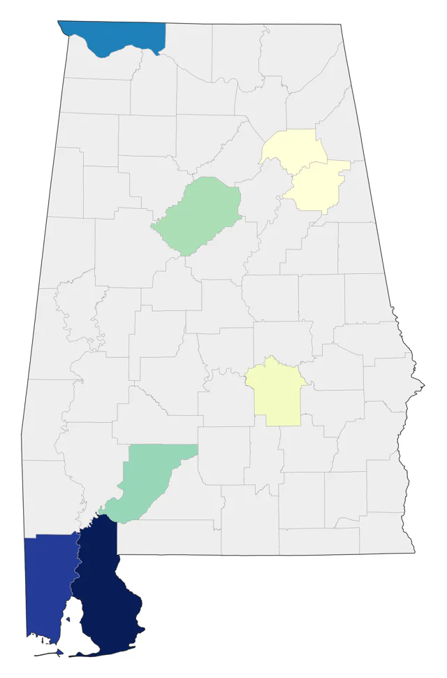 Broad-tailed Hummingbird county map