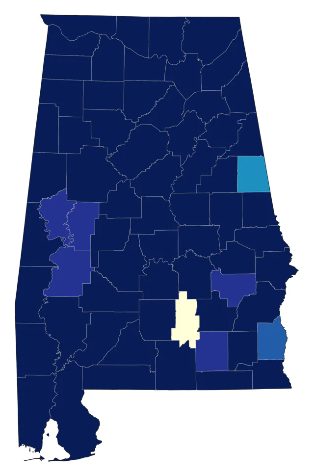 Broad-winged Hawk county map