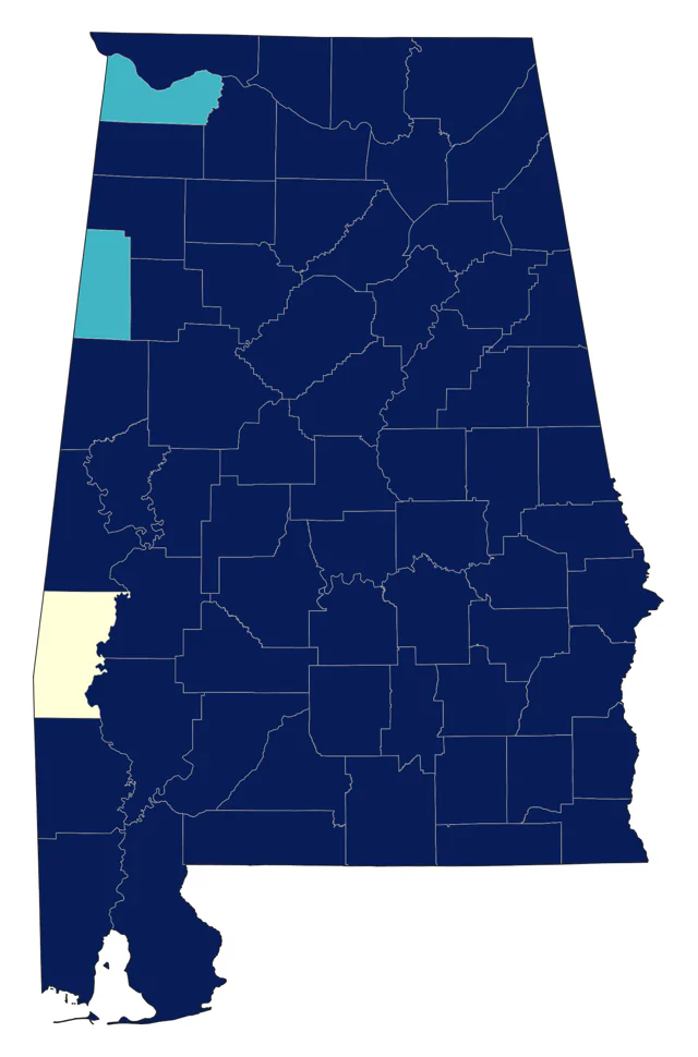 Brown-headed Nuthatch county map