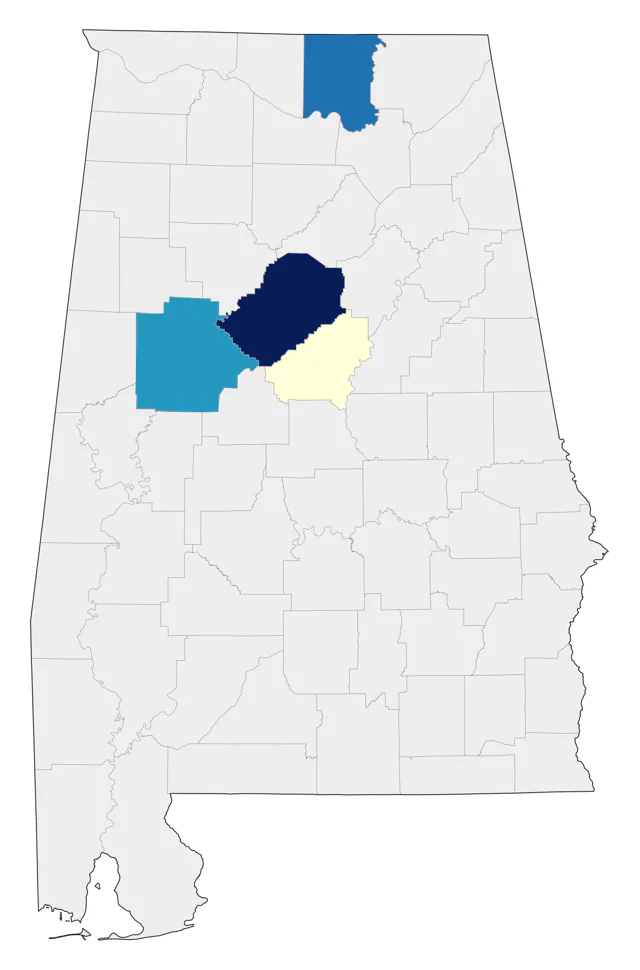 Budgerigar county map