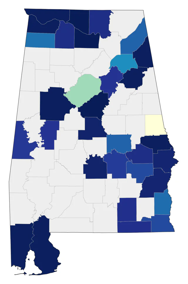 Buff-breasted Sandpiper county map