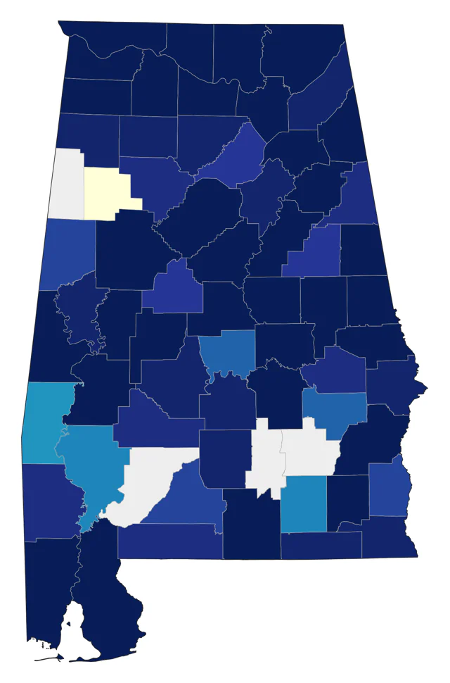 Bufflehead county map