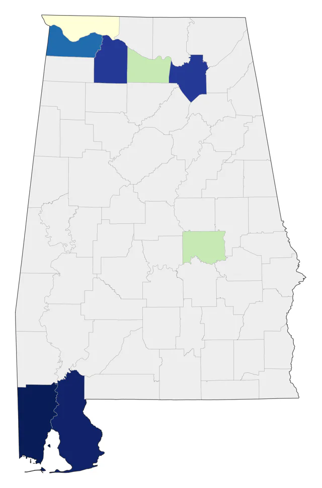 Glaucous Gull county map