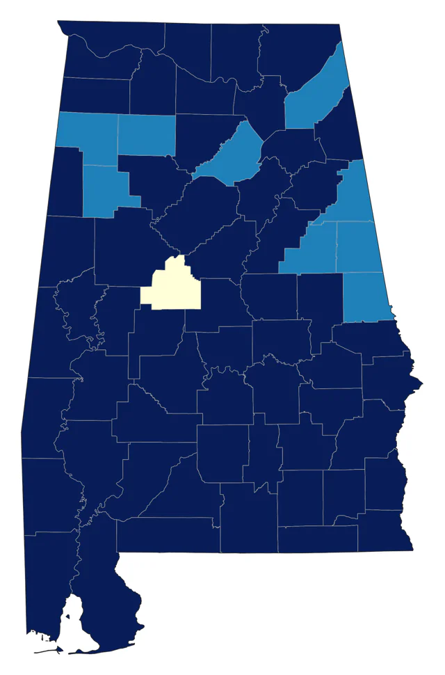Great Egret county map