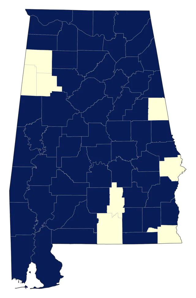 Hairy Woodpecker county map