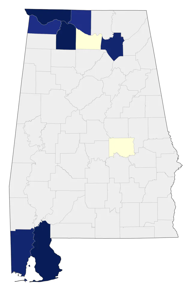 Iceland Gull county map
