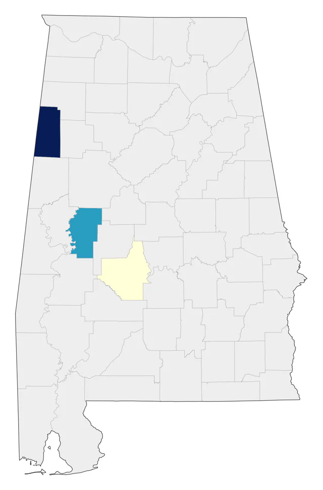 Ivory-billed Woodpecker county map