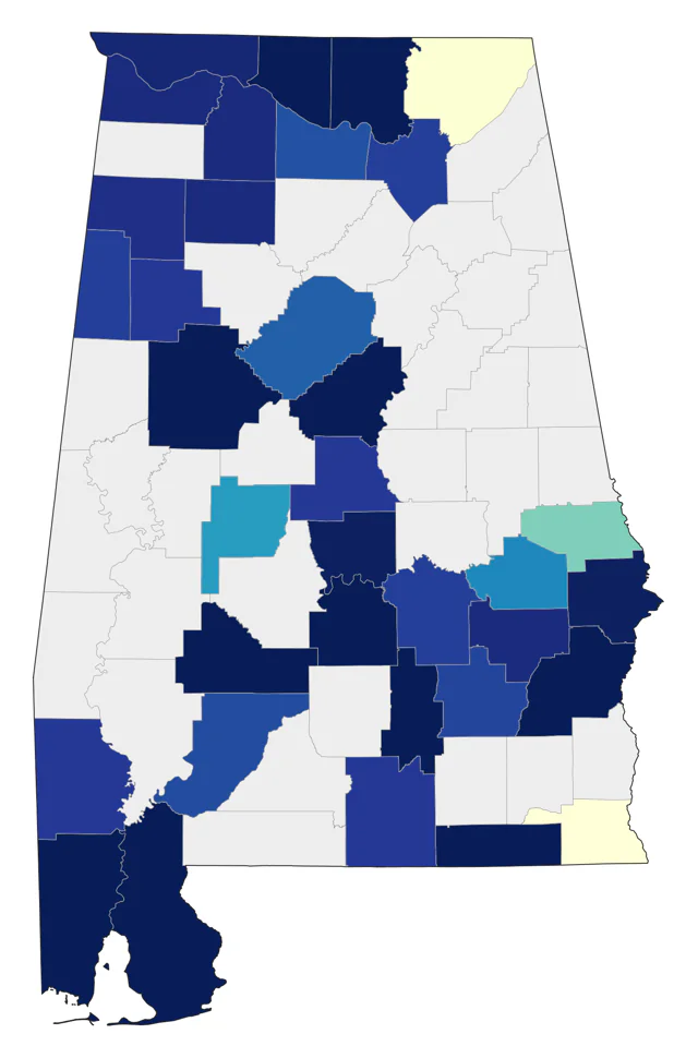 King Rail county map