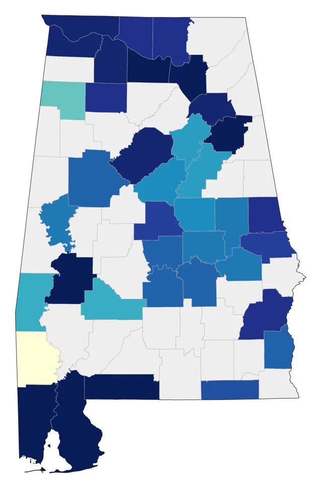 Laughing Gull county map
