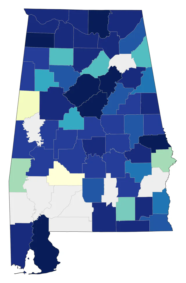 Least Flycatcher county map