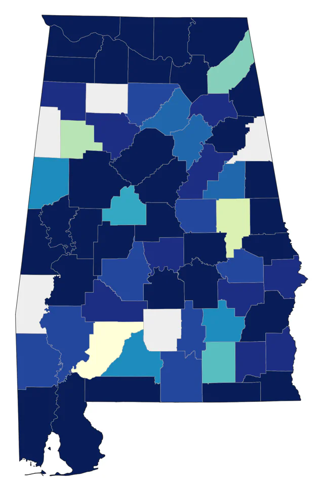 Least Sandpiper county map
